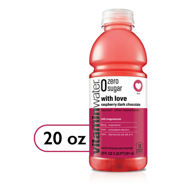 Water, Seltzer & Sparkling Water vitaminwater Zero With Love Nutrient Enhanced Water W/ Vitamins, Raspberry Dark Chocolate hero