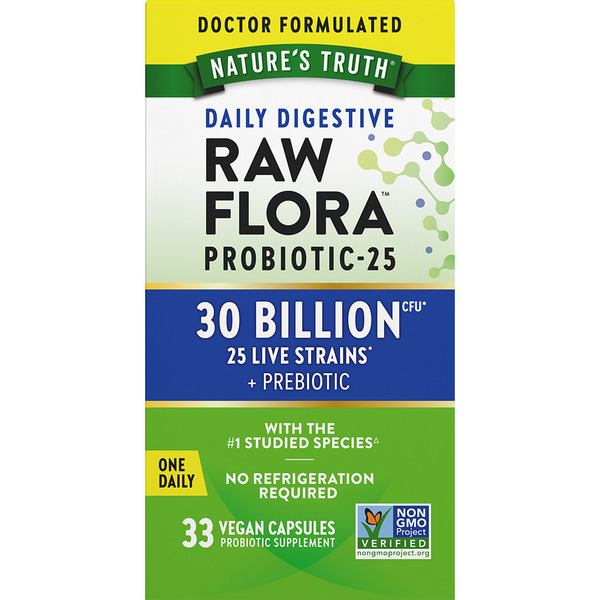 Digestion Nature's Truth Raw Flora Daily Digestive Probiotic Capsules hero