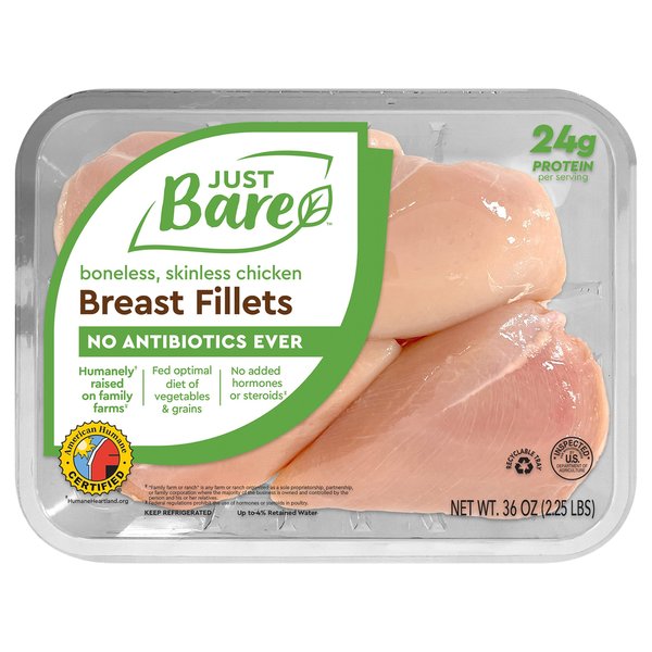 Packaged Poultry Just Bare Boneless Skinless Chicken Breast hero