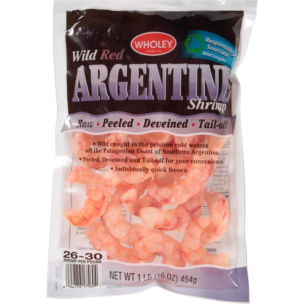 Seafood Counter Wholey Wild Red Argentina Shrimp hero