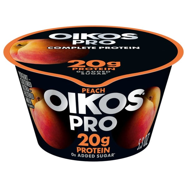 Yogurt Oikos Peach Yogurt Cultured Ultra-Filtered Milk Product hero