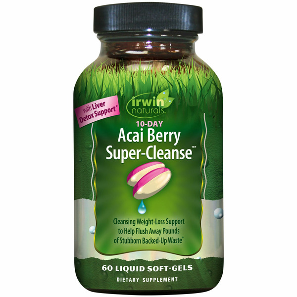 Irwin Naturals Super-Cleanse, Acai Berry, Liquid Soft-Gels hero