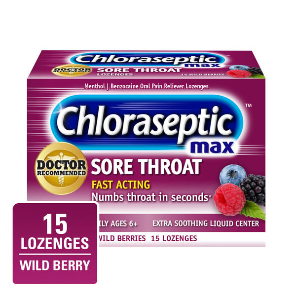 Cough & Cold Medicine Chloraseptic Sore Throat Lozenges Max Strength Wild Berries hero