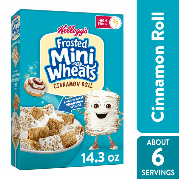 Cereal Frosted Mini-Wheats Cold Breakfast Cereal, Fiber Cereal, Whole Grain, Cinnamon Roll hero