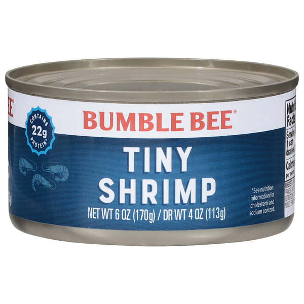 Canned Meat & Seafood Bumble Bee Tiny Shrimp hero