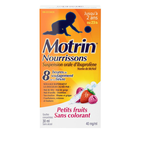 Baby First Aid & Vitamins MOTRIN Infant's Berry Flavour Dye Free Liquid Drops hero