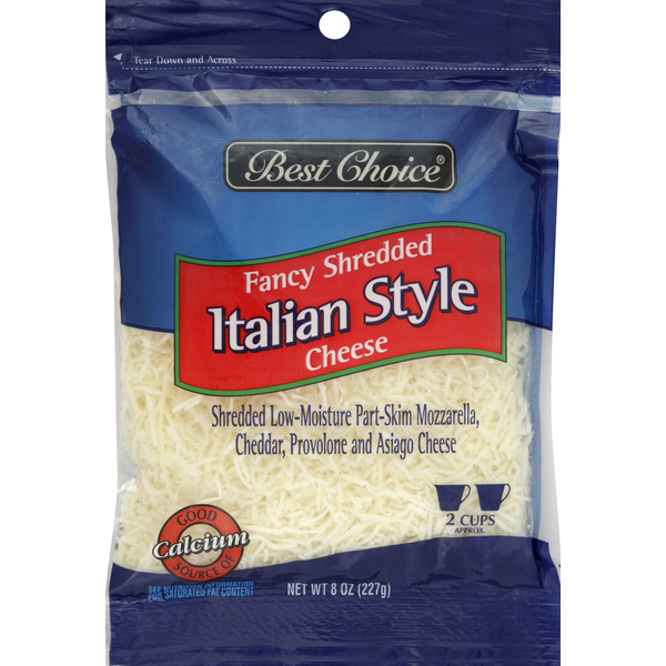 Holiday Items Best Choice Shredded Cheese, Fancy, Italian Style hero