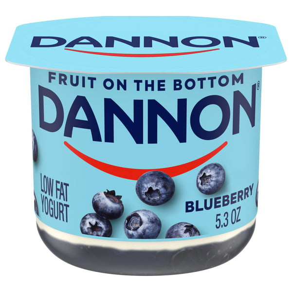 Yogurt Dannon Fruit on the Bottom Blueberry Low Fat Yogurt Container hero