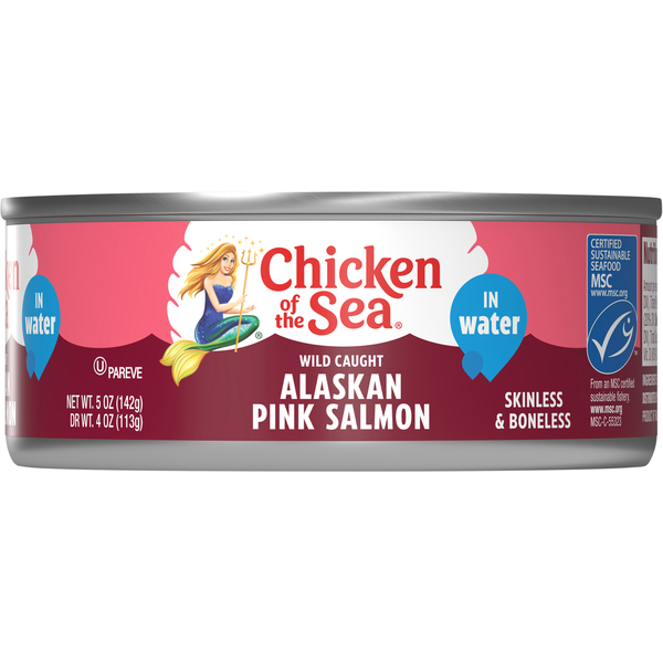 Packaged Seafood Chicken of the Sea Wild Caught Alaskan Pink Salmon, Skinless & Boneless hero