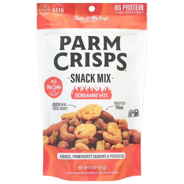 Chips & Pretzels ParmCrisps Snack Mix, Screamin Hot hero