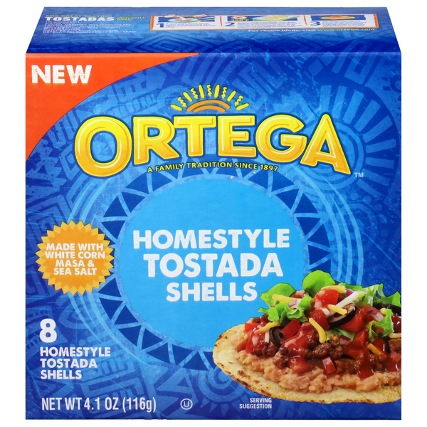 Tortillas & Flat Bread Ortega Shells, Tostada, Homestyle hero