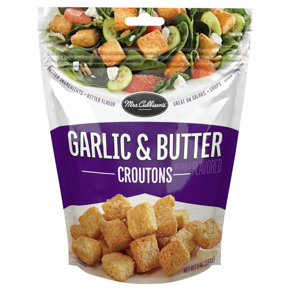 Salad Dressing & Toppings Mrs. Cubbison's Croutons, Garlic & Butter hero