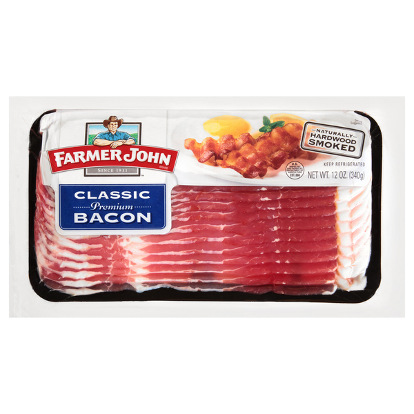 Hot Dogs, Bacon & Sausage Farmer John Classic Premium Bacon hero