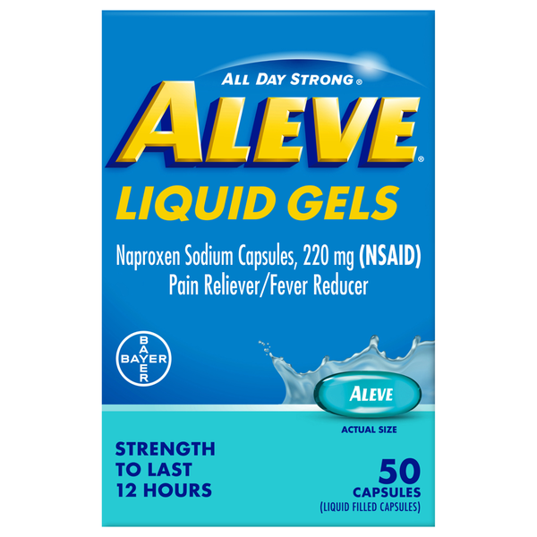 Pain & Fever Relief Aleve Pain Reliever/Fever Reducer, 220 mg, Liquid Gels, Capsules hero