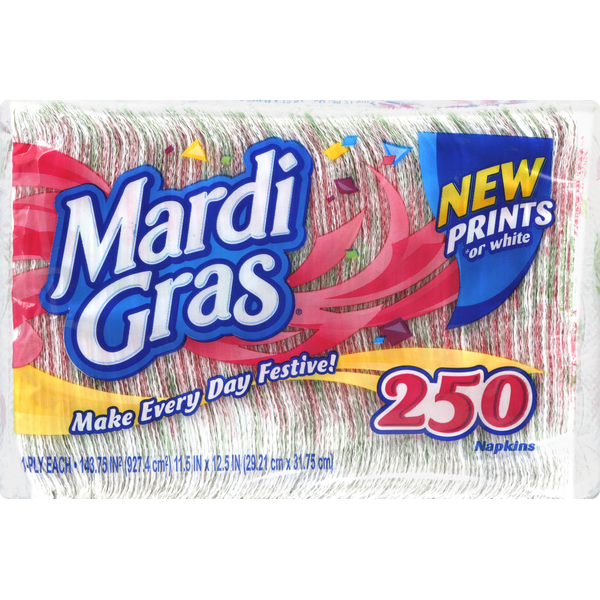 Paper Goods Mardi Gras Napkins, 1-Ply hero