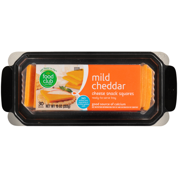 Specialty Cheeses Food Club Mild Cheddar Cheese Snack Squares hero