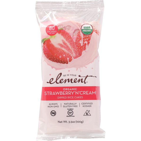 Cookies & Cakes Element Dipped Rice Cakes, Organic, Strawberry 'N' Cream hero