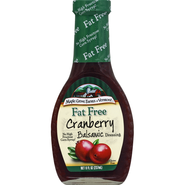 Salad Dressing & Toppings Maple Grove Farms of Vermont Dressing, Balsamic, Cranberry, Fat Free hero