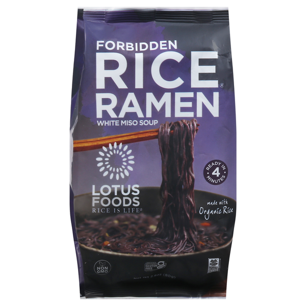 Instant Foods Lotus Foods Rice Ramen, White Miso Soup, Forbidden hero