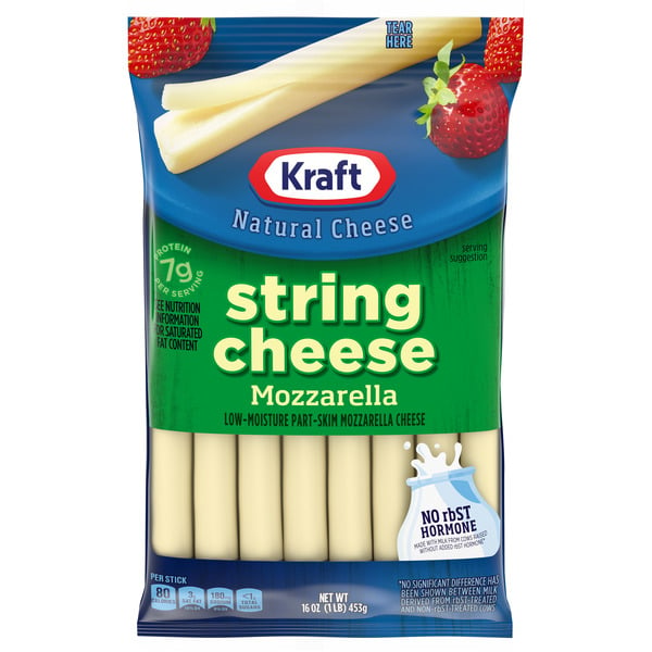 Packaged Cheese Kraft String Cheese Mzarella Cheese Snacks, ct Sticks hero