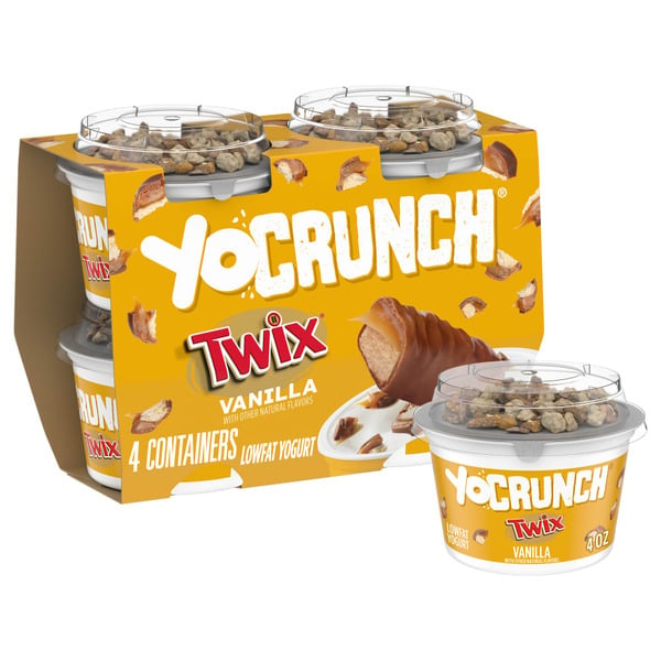 Yogurt YoCrunch Vanilla Lowfat Yogurt with Twix Pieces hero