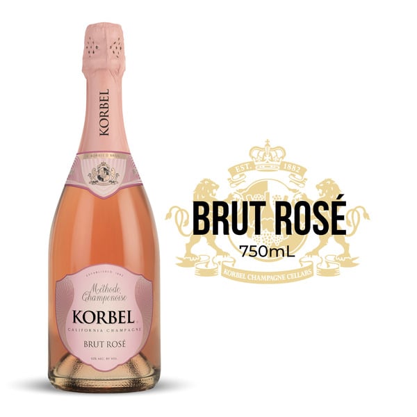 Sparkling Wine KORBEL Brut Rose California Champagne hero