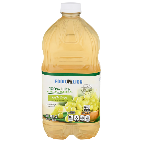 Juice & Nectars Food Lion 100% White Grape Juice hero