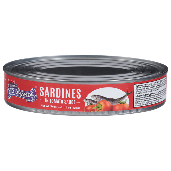 Packaged Seafood Rio Grande Foods Sardines, in Tomato Sauce hero