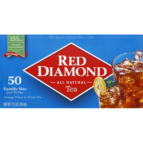 Tea Red Diamond Tea, Orange Pekoe & Pekoe Tea, Family Size Bags hero