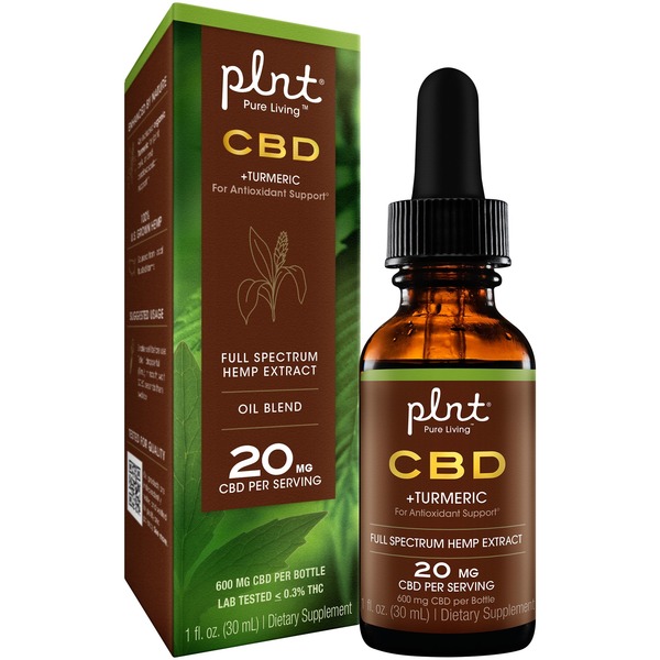 CBD Essential Oils Plnt 20mg CBD + Turmeric Full Spectrum Hemp Extract Oil Blend hero