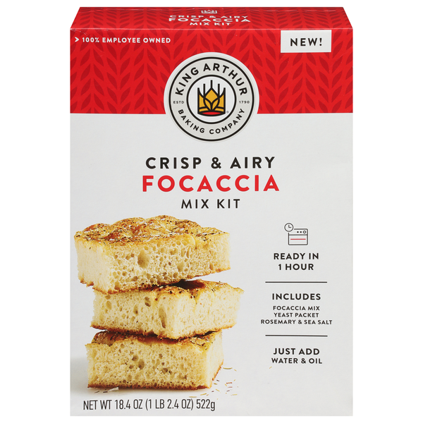 Doughs, Gelatins & Bake Mixes King Arthur Baking Company Focaccia Mix Kit, Crispy & Airy hero