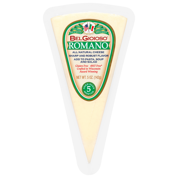 Packaged Cheese BelGioioso Romano Cheese, Wedge hero