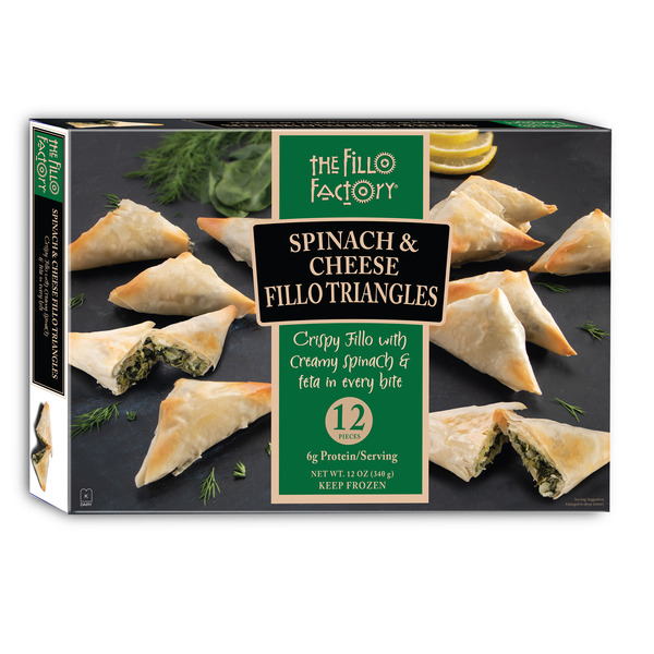 Frozen Appetizers & Sides The Fillo Factory Spinach & Cheese Fillo Appetizers, Spanakopita hero