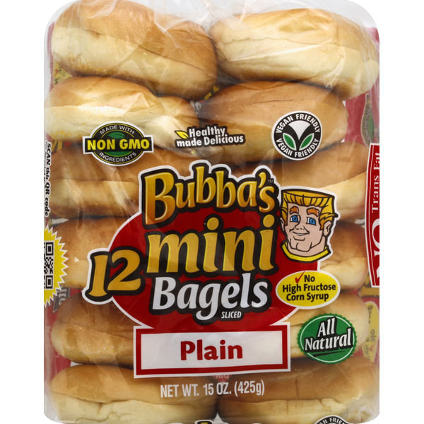 Bread Bubba’s Bagels, Plain, Sliced, Mini hero