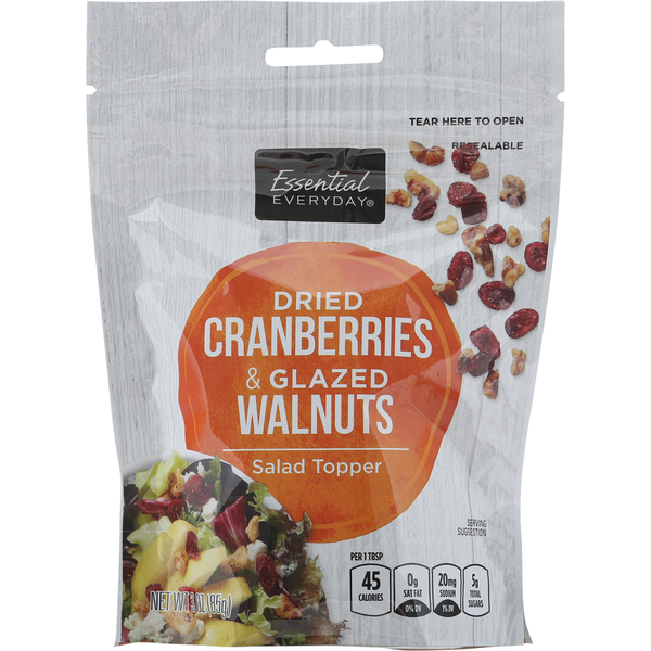 Salad Dressing & Toppings Essential Everyday Salad Topper, Dried Cranberries & Glazed Walnuts hero