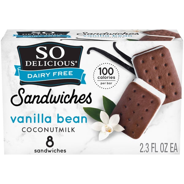 Ice Cream, Sorbet & Ice So Delicious Dairy Free Coconutmilk Vanilla Desset Sandwiches hero