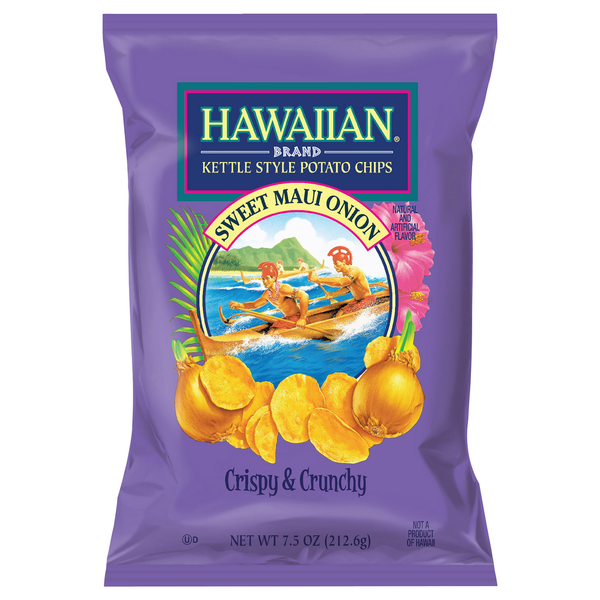 Chips & Pretzels Hawaiian Kettle Style Potato Chips Sweet Maui Onion Flavored Kettle Style Potato Chips hero