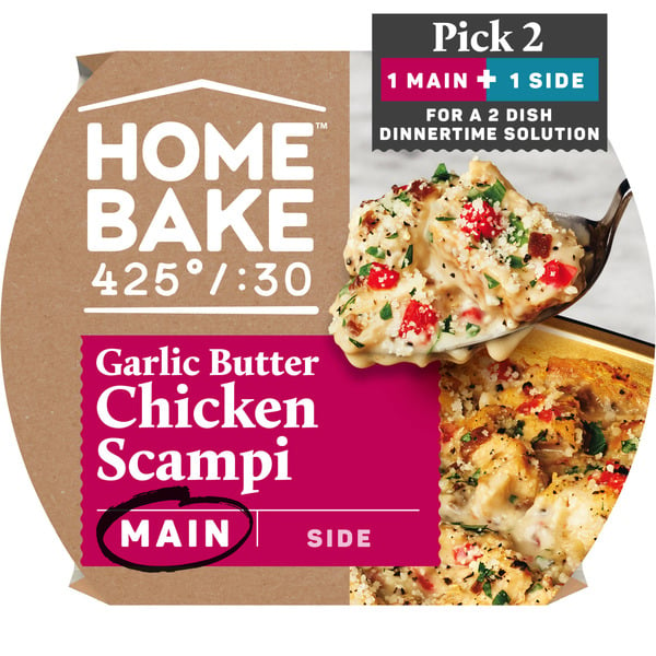 Frozen Meals Homebake 425/30 Garlic Butter Chicken Scampi hero