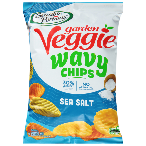 Chips & Pretzels Sensible Portions Potato & Vegetable Snack, Wavy, Sea Salt hero