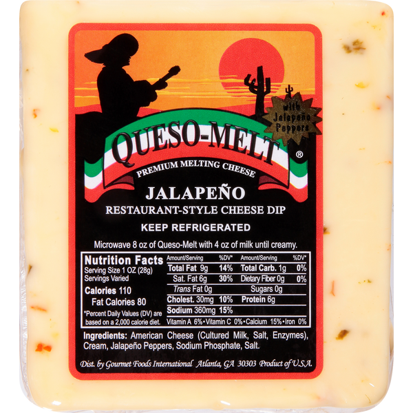 Specialty Cheeses Queso-Melt Melting Cheese, Premium, Jalapeno, Restaurant-Style Cheese Dip hero