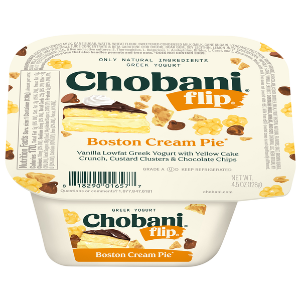 Yogurt Chobani Yogurt, Greek, Boston Cream Pie hero