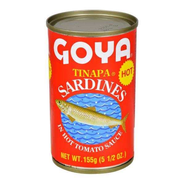 Canned Meat, Seafood & Beans Goya Tinapa Sardines, in Hot Tomato Sauce hero