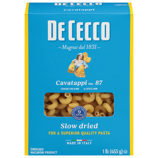 Dry Pasta De Cecco Cavatappi, No. 87 hero