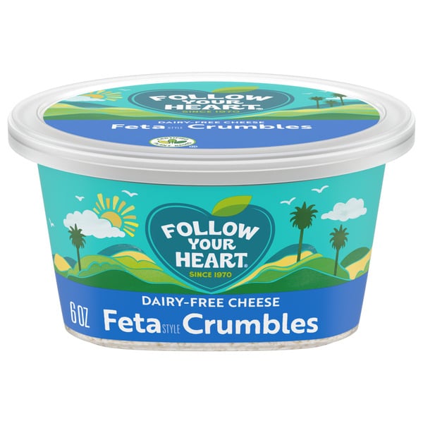 Packaged Cheese Follow Your Heart Gluten Free, Vegan, Feta Cheese Crumbles Dairy Free Cheese hero