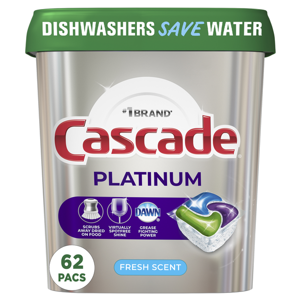 Dish Detergents Cascade Platinum Dishwasher Detergent Pods, Fresh hero