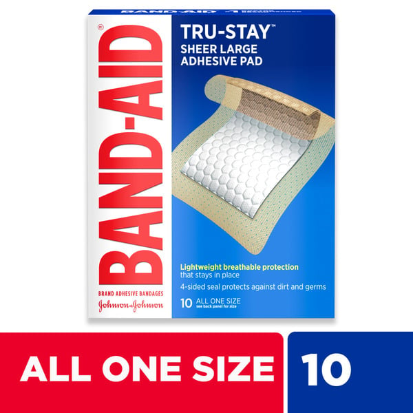 Rite Aid® Pharmacy BANDAID TruStay Adhesive Pads, Large Sterile