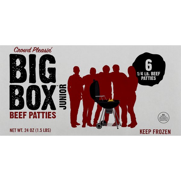 Meat Counter Big Box Beef Patties, Junior hero