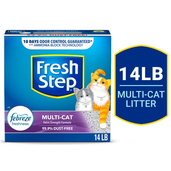 Cat Food & Care Fresh Step Clumping Cat Litter Multi-Cat Extra Strength Formula With Febreze Freshness hero