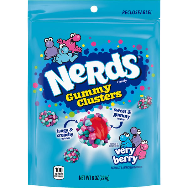 NERDS Candy, Gummy Clusters, Very Berry hero