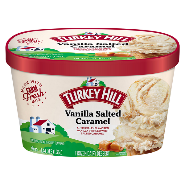 Ice Cream & Ice Turkey Hill Frozen Dairy Dessert, Vanilla Salted Caramel hero